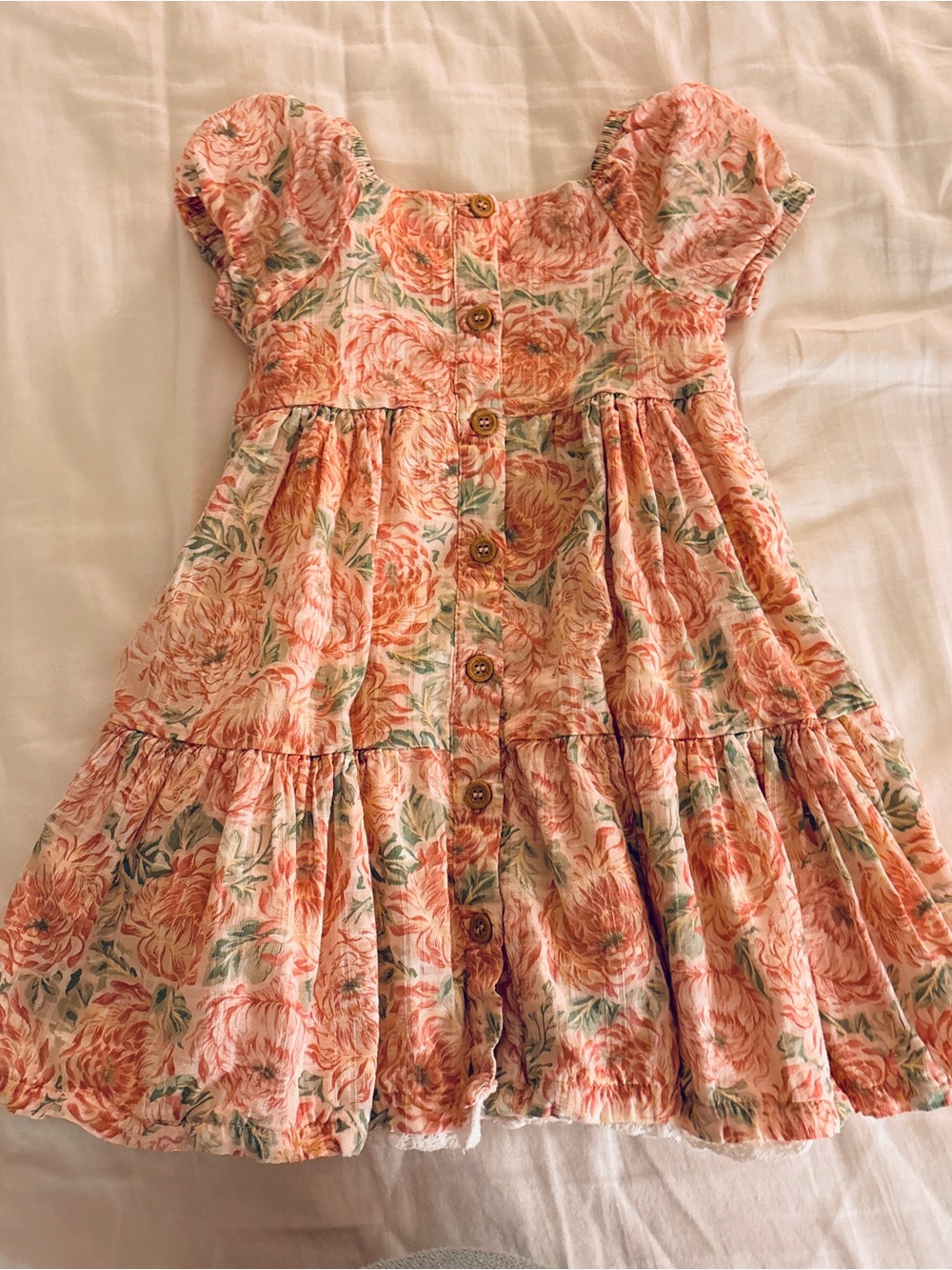 EUC Joie Floral Button Front Tiered Dress, Size 3T